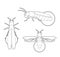 Insect Set Firefly Cartoon Vector Coloring Book