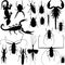 Insect silhouettes vector