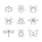 Insect simple vector icon set