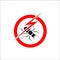 Insect termite in red forbidding spark circle. Anti termite Insect sign, pest control icon. termite pest control stop sign
