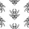 Insects, beetles with horns. Black and white graphic minimalistic design.