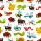 Insects and bugs seamless pattern background