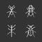 Insects chalk icons set