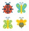 Insects Collection Creatures Vector Illustration