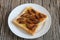 Insects food.Fried silkworm pupae with toast