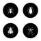 Insects glyph icons set