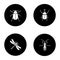 Insects glyph icons set