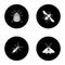 Insects glyph icons set