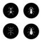 Insects glyph icons set