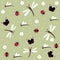 Insects seamless floral pattern