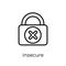 Insecure icon. Trendy modern flat linear vector Insecure icon on