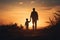 Inseparable duo Silhouette of a father and son standing united