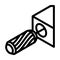 insert furniture dowel assembly furniture line icon vector illustration