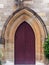 Inset Wooden Doors of Old Sandstone Church, Sydney, Australia