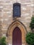 Inset Wooden Doors of Old Sandstone Church, Sydney, Australia