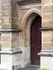 Inset Wooden Doors of Old Sandstone Church, Sydney, Australia