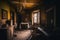 Inside an abandoned haunted house created with generative AI technology