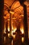 Inside Basilica Cistern. Ancient columns. Istanbul, Turkey