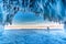 Inside the blue ice cave with couple love at Lake Baikal, Siberia, Eastern Russia