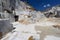 Inside of Carrara marble quarry, Tuscany, Italy