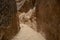 Inside the caves of Takht-e Rostam ancient buddhist stupa-monastery in Samangan, Afghanistan in August 2019