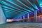 Inside a colorful underpass