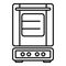 Inside convection oven icon outline vector. Turbo fan oven