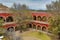 Inside court seen from rooftop jaral de berrio mexico