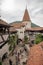 Inside court view of Bran Castle from Romania, also known as Dracula Castle