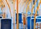 Inside empty metro carriage