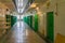 Inside of former old hundred years prison - view to corridor with prisoners cameras