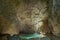 Inside the Harrison\'s Cave in Barbados. Rocks and Water. Extremely Long Exposure.