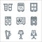 inside home line icons. linear set. quality vector line set such as lectern, light bulb, blender, oven, air conditioner, smart
