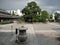 Inside Japanese Buddhist temple yard