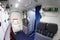 Inside the kitchen, toilet of the Boeing 737-800. Russia, Saint-Petersburg, November 2016.