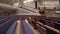 Inside Large Church Moving Forward Over Pews