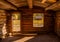 Inside Log Cabin in Colorado with Peak Fall Colors