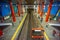 Inside the metro station in Lisbon Chelas with many colors.