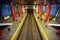 Inside the metro station in Lisbon Chelas with many colors.