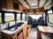 inside a modern camper van