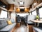 inside a modern camper van