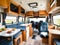 inside a modern camper van