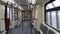 Inside moving subway car