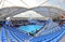 Inside the Nambu University Municipal Aquatics Center temporary pool