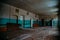 Inside old Orlovka Asylum for the insane in Voronezh Region. Dark creepy abandoned mental hospital