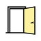 inside opened door color icon  illustration