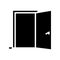 inside opened door glyph icon  illustration