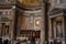 Inside the Pantheon - one of the most famous building in Rome, Italy with tomb of italian king Vittorio Emanvele 2