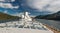 Inside Passage, BC, Canada - September 13, 2018: Exterior view of Magrodome glass roof, antenna and funnel of cruise