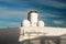 Inside Passage, BC, Canada - September 13, 2018: Front view of Magrodome roof, antenna and funnel of cruise ship.